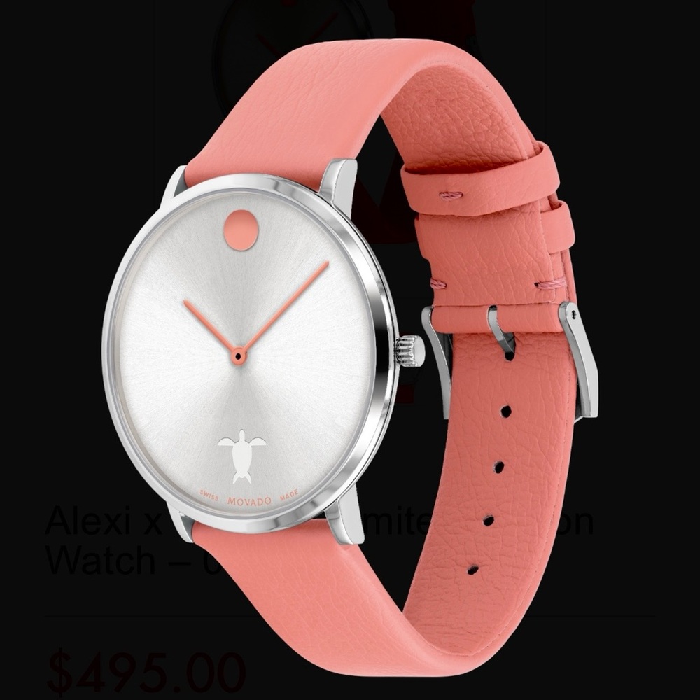 Movado Silver Case with Coral Strap